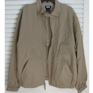 Vintage 90's Y2K NBA Coaches Jacket in Khaki Cotton sz L